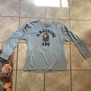 BAPE LONG SLEEVE COLLEGE T SHIRT